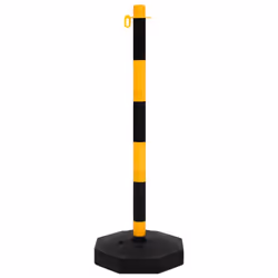 vidaXL Chain Post Set with 10 m Plastic Chain Warning Sign Traffic Post Set