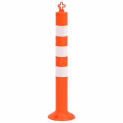 vidaXL 10x Traffic Control Bollards with Chain 75 cm PE Bollard Post and Chain