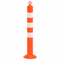 vidaXL 10x Traffic Control Bollards with Chain 75 cm PE Bollard Post and Chain