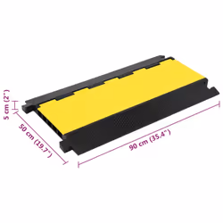 vidaXL Cable Protector Ramp with 5 Channels 90 cm Rubber Road Traffic Signs - Additional view 6