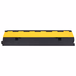 vidaXL Cable Protector Ramp with 2 Channels 100 cm Rubber Road Traffic Signs