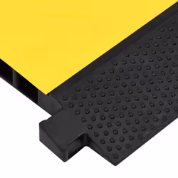 vidaXL Cable Protector Ramp with 2 Channels 100 cm Rubber Road Traffic Signs - Additional view 4