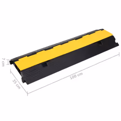 vidaXL 2x Cable Protector Ramps with 2 Channels Rubber Road Cable Cover Ramp - Additional view 7