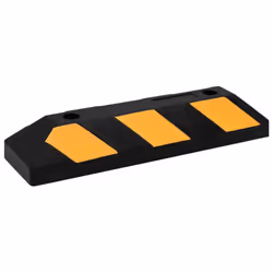 vidaXL 2x Reflective Parking Blocks Rubber Wheel Stopper Parking Signs Curbs