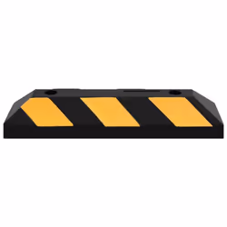 vidaXL 2x Reflective Parking Blocks Rubber Wheel Stopper Parking Signs Curbs