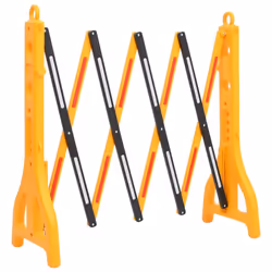 vidaXL Folding Traffic Barrier Yellow and Black 250x38x96 cm Road Barriers - Additional view 2
