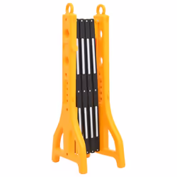 vidaXL Folding Traffic Barrier Yellow and Black 250x38x96 cm Road Barriers - Additional view 3