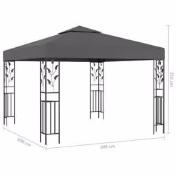 vidaXL Gazebo with LED String Lights 3x3 m Anthracite Outdoor Pavilion Sunshade - Additional view 4