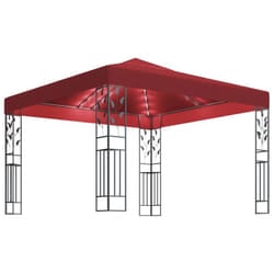 vidaXL Gazebo with LED String Lights 3x3 m Wine Red Outdoor Pavilion Sunshade