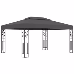 vidaXL Gazebo with Double Roof and LED String Lights 3x4m Anthracite Pavilion - Additional view 6