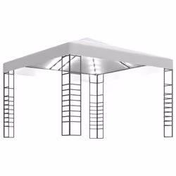 vidaXL Garden Marquee with LED String Lights 3x3 m White Outdoor Sunshade