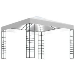 vidaXL Garden Marquee with LED String Lights 3x3 m White Outdoor Sunshade