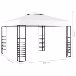 vidaXL Garden Marquee with LED String Lights 3x3 m White Outdoor Sunshade