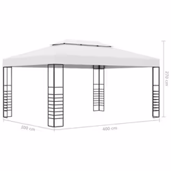vidaXL Gazebo with LED String Lights 4x3x2.7 m White Outdoor Pavilion Sunshade - Additional view 9