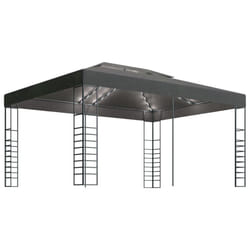 vidaXL Gazebo with LED String Lights 3x4m Anthracite Outdoor Pavilion Sunshade
