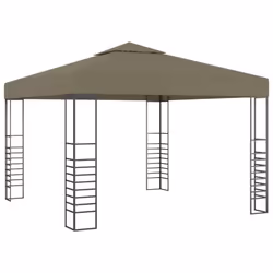 vidaXL Garden Marquee with LED String Lights 3x3 m Taupe Outdoor Sunshade