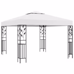vidaXL Gazebo with LED String Lights 3x3m White 180 g/mÂ² Outdoor Sunshade Tent - Additional view 5