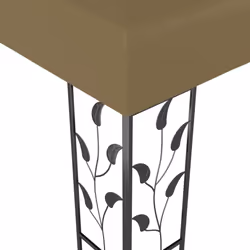 vidaXL Gazebo with LED String Lights 3x3 m Taupe 180 g/mÂ² Outdoor Sunshade Tent - Additional view 5