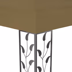 vidaXL Gazebo with Double Roof and LED String Lights 3x4 m Taupe 180 g/mÂ² Tent