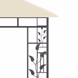 vidaXL Gazebo with Mosquito Net &LED String Lights 3x3x2.73 m Cream 180 g/mÂ²