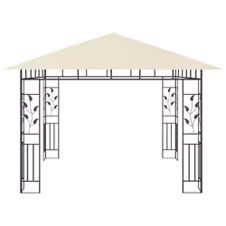 vidaXL Gazebo with Mosquito Net &LED String Lights 3x3x2.73 m Cream 180 g/mÂ² - Additional view 6
