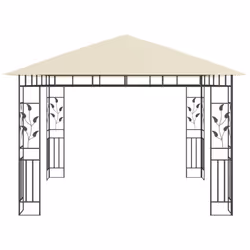 vidaXL Gazebo with Mosquito Net &LED String Lights 3x3x2.73 m Cream 180 g/mÂ² - Additional view 7