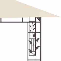 vidaXL Gazebo with Mosquito Net &LED String Lights 4x3x2.73 m Cream 180 g/mÂ² - Additional view 4