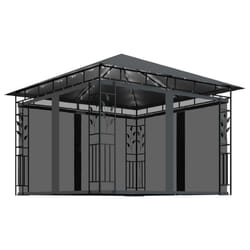 vidaXL Gazebo with Mosquito Net & LED String Lights 3x3x2.73 m Anthracite