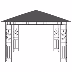 vidaXL Gazebo with Mosquito Net & LED String Lights 3x3x2.73 m Anthracite