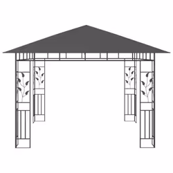 vidaXL Gazebo with Mosquito Net & LED String Lights 3x3x2.73 m Anthracite