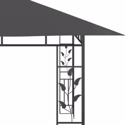 vidaXL Gazebo with Mosquito Net & LED String Lights 4x3x2.73 m Anthracite