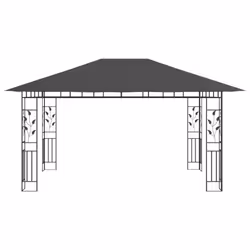 vidaXL Gazebo with Mosquito Net & LED String Lights 4x3x2.73 m Anthracite - Additional view 9