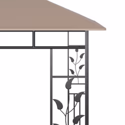 vidaXL Gazebo with Mosquito Net and LED String Lights 3x3x2.73m Taupe 180 g/mÂ² - Additional view 2
