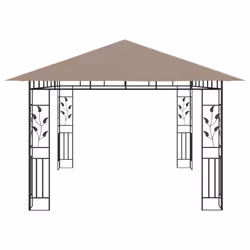 vidaXL Gazebo with Mosquito Net&LED String Lights 4x3x2.73 m Taupe 180 g/mÂ² - Additional view 6