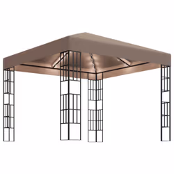 vidaXL Gazebo with LED String Lights Outdoor Pavilion Sunshade Canopy Tent - 3 x 3 m