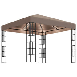 vidaXL Gazebo with LED String Lights Outdoor Pavilion Sunshade Canopy Tent - 3 x 3 m