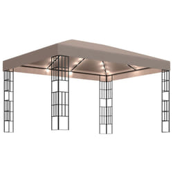 vidaXL Gazebo with LED String Lights Outdoor Pavilion Sunshade Canopy Tent - 3 x 4 m