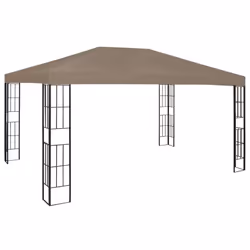vidaXL Gazebo with LED String Lights Outdoor Pavilion Sunshade Canopy Tent - 3 x 4 m