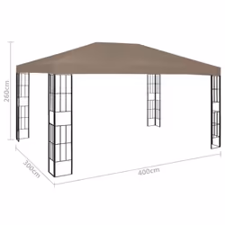 vidaXL Gazebo with LED String Lights Outdoor Pavilion Sunshade Canopy Tent - 3 x 4 m