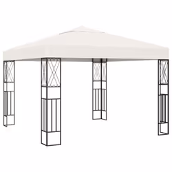 vidaXL Gazebo with LED String Lights 3x3 m Cream Fabric Outdoor Sunshade - Additional view 10