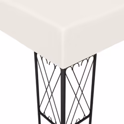vidaXL Gazebo with LED String Lights 3x3 m Cream Fabric Outdoor Sunshade
