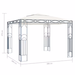 vidaXL Gazebo with LED String Lights 300x300 cm Cream Outdoor Patio Sunshade - Additional view 4