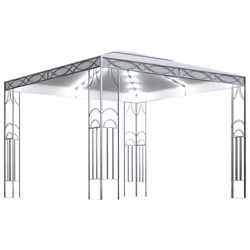 vidaXL Gazebo with LED String Lights 300x300 cm Cream Outdoor Patio Sunshade - Additional view 5