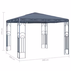 vidaXL Gazebo with LED String Lights 300x300 cm Anthracite Outdoor Marquee - Additional view 3
