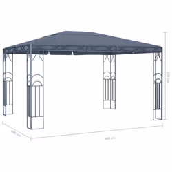 vidaXL Gazebo with LED String Lights 400x300 cm Anthracite Outdoor Marquee - Additional view 4