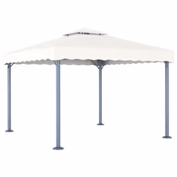 vidaXL Gazebo with LED String Lights 300x300 cm Cream Aluminium Patio Sunshade - Additional view 5