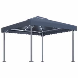 vidaXL Gazebo with LED String Lights 300x300 cm Aluminium Patio Canopy Tent