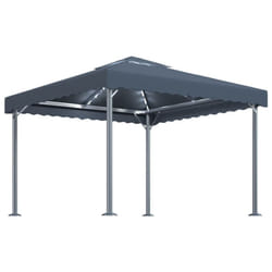 vidaXL Gazebo with LED String Lights 300x300 cm Aluminium Patio Canopy Tent