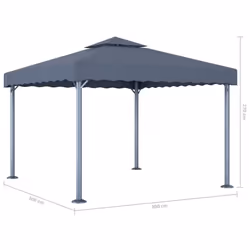 vidaXL Gazebo with LED String Lights 300x300 cm Aluminium Patio Canopy Tent - Additional view 7