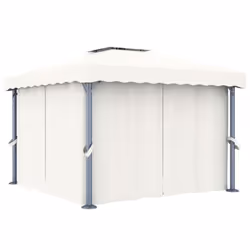 vidaXL Gazebo with Curtain&LED String Lights 3x3 m Cream White Garden Marquee - Additional view 6